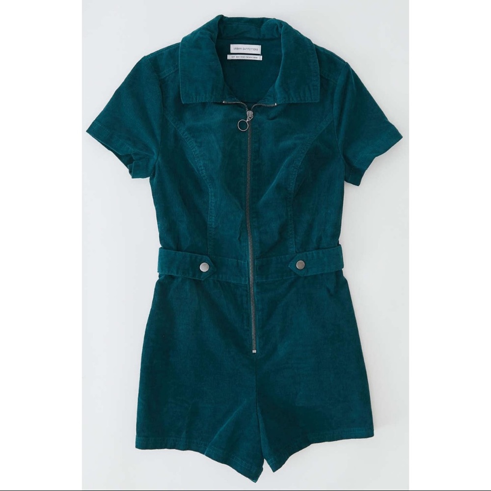 Green Corduroy Urban Outfitters Romper